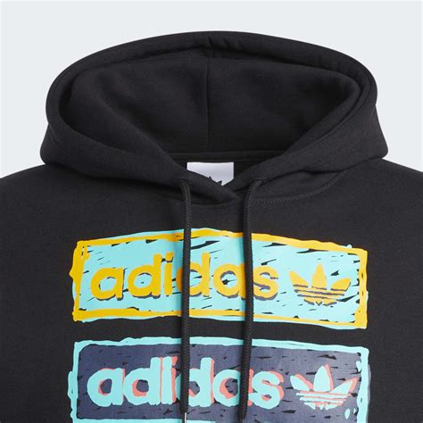 Adidas Originals HT7333 Tri Linear Black Fleece Hoodie.